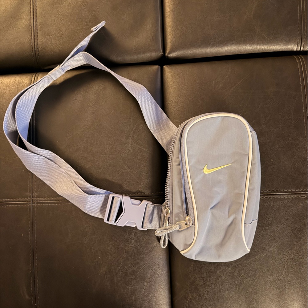 Nike Light Gray Crossbody Bag with Yellow Logo